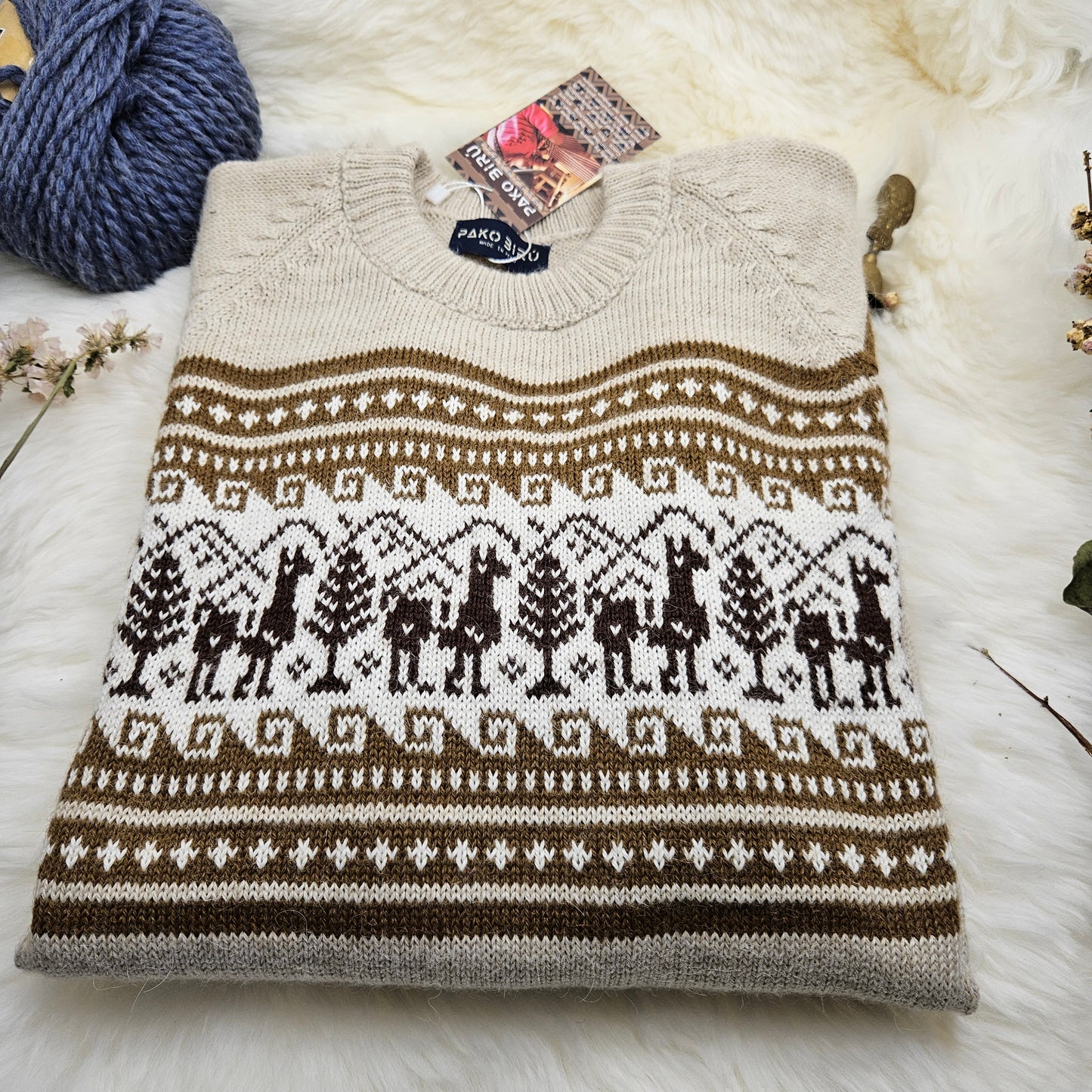 Tupac - Heren Traditionele Andean Alpaca Trui
