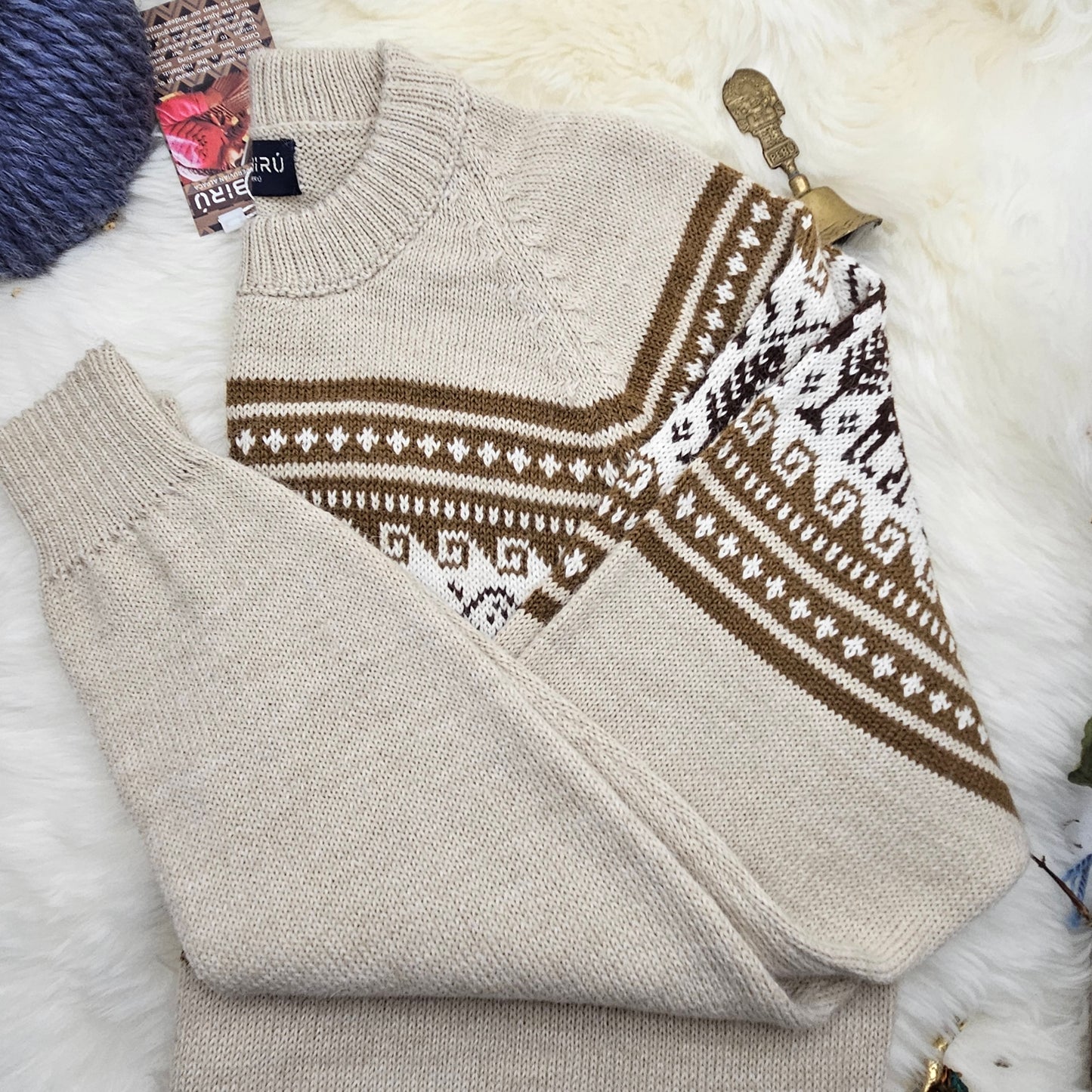 Tupac - Heren Traditionele Andean Alpaca Trui