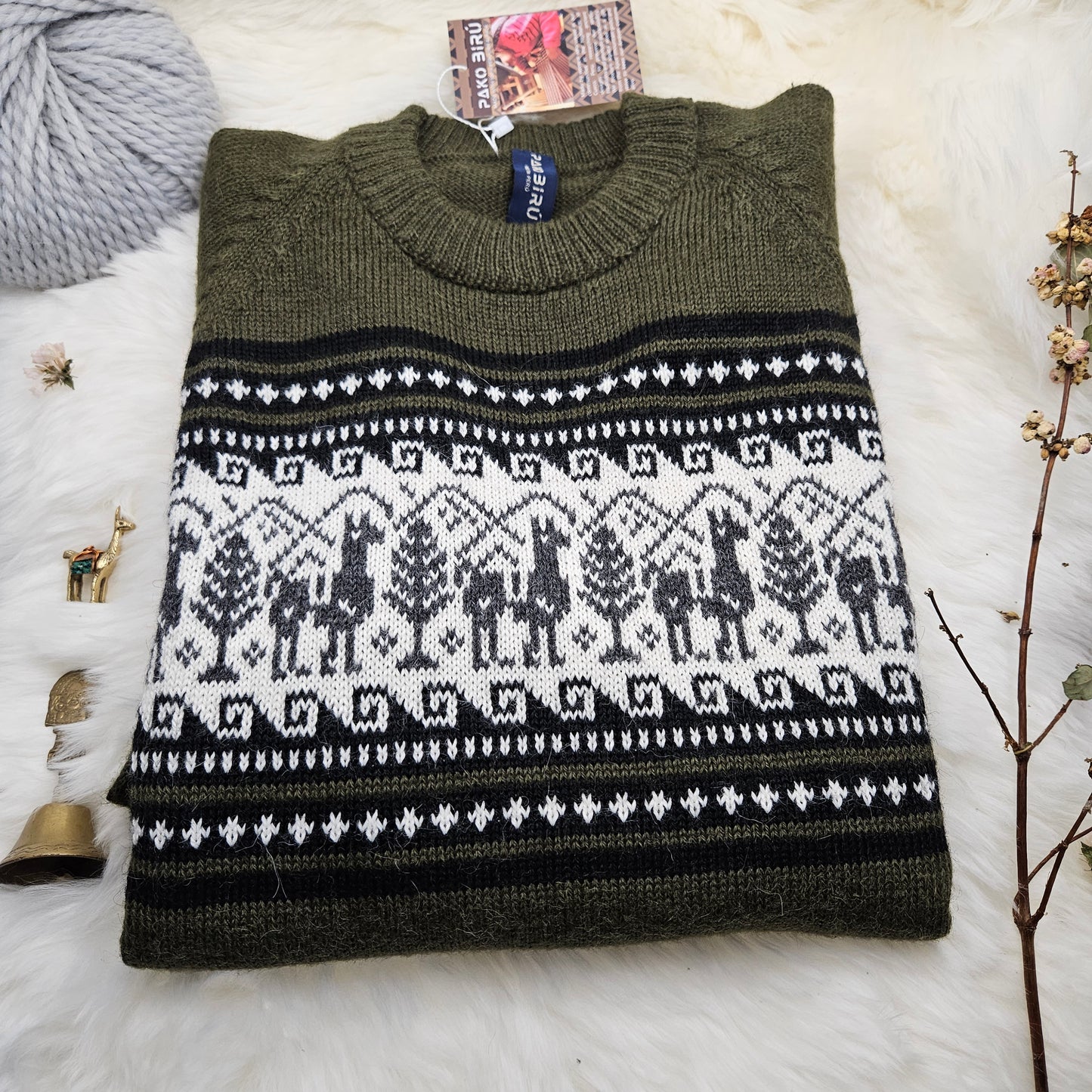 Tupac - Heren Traditionele Andean Alpaca Trui