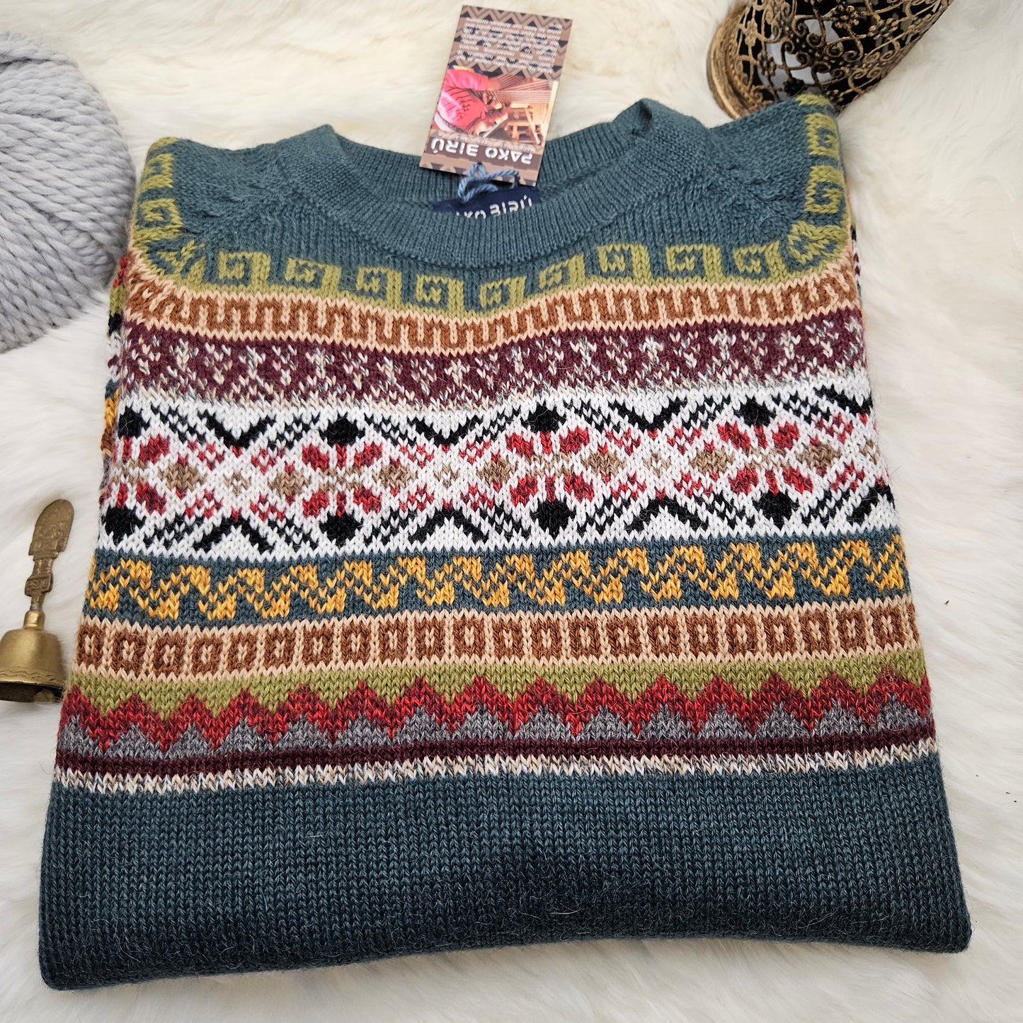 Tupac - Heren Traditionele Andean Alpaca Trui