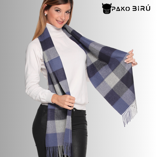 Camila - Premium geruite baby-alpacasjaal