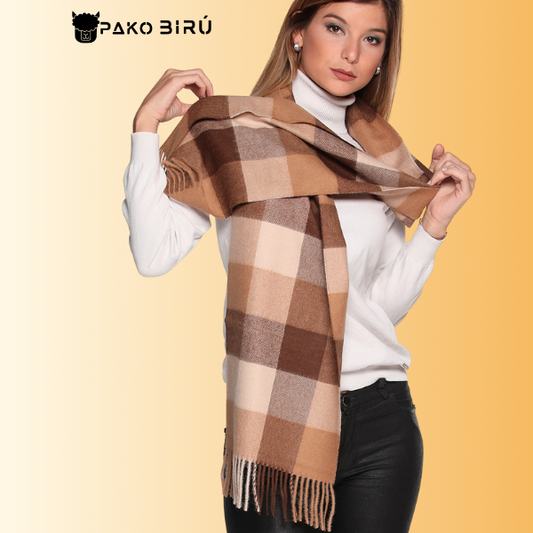 Camila - Premium Plaid Baby Alpaca Scarf