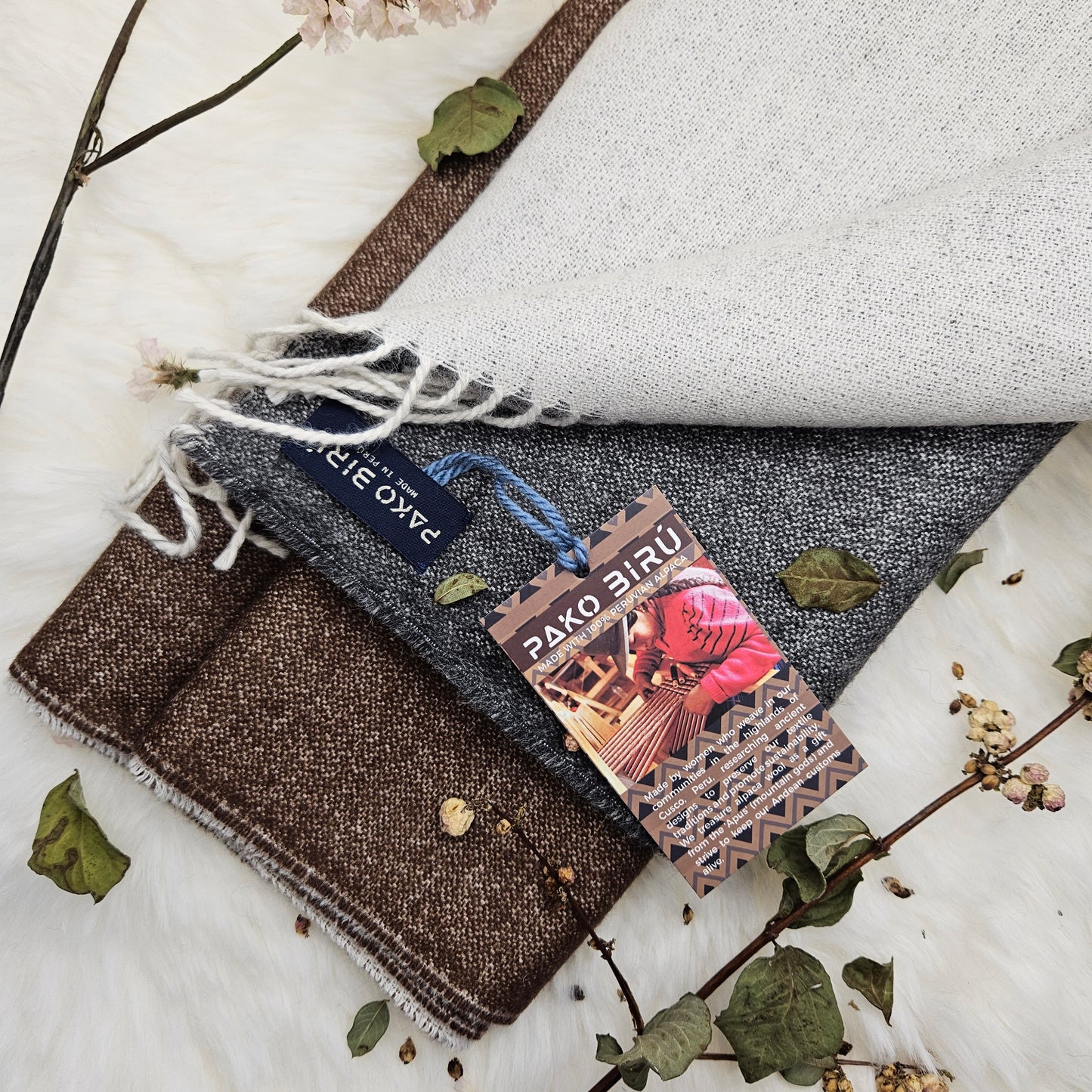 Esmeralda – Luxe tweekleurige baby-alpacasjaal